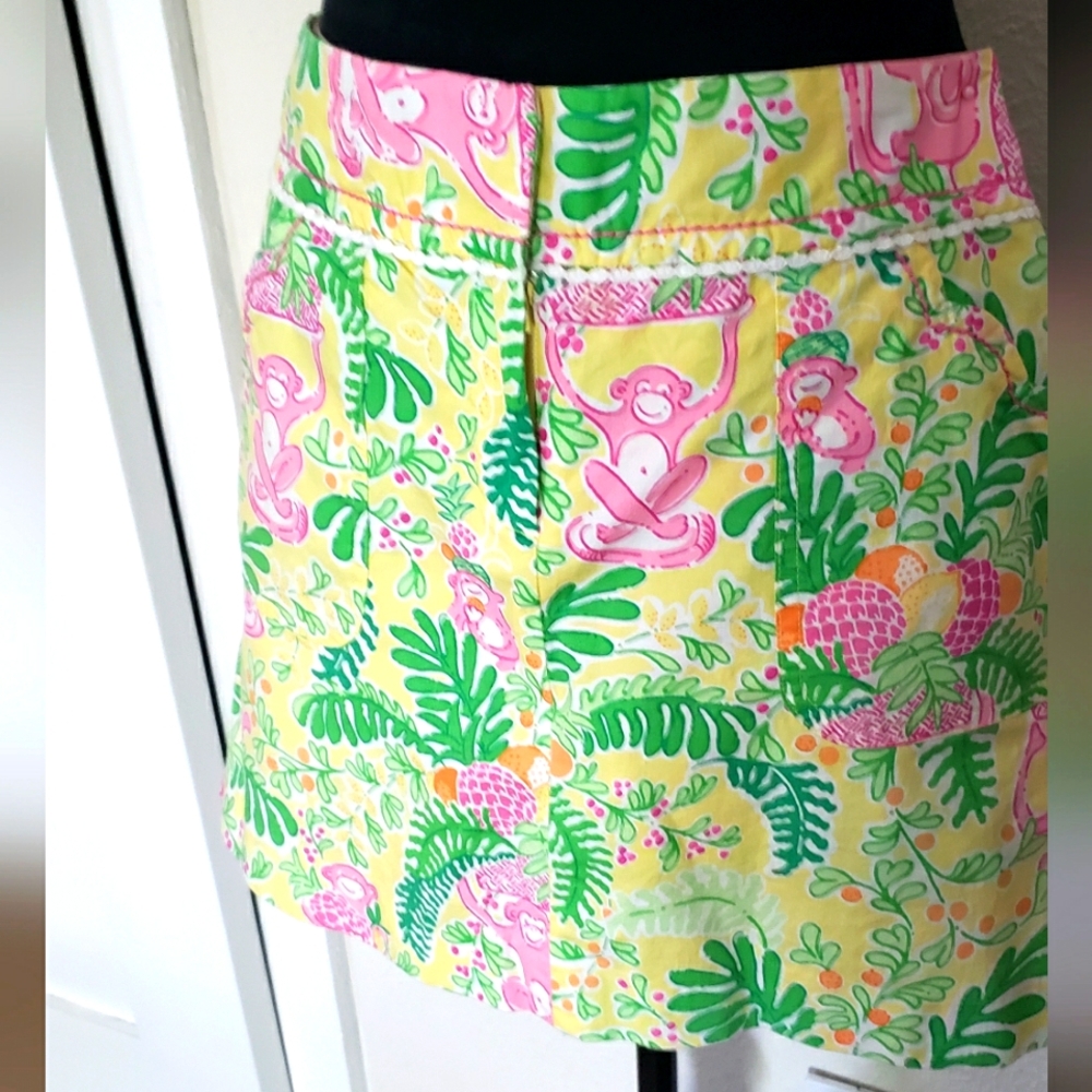 Lilly Pulitzer Vintage White Label Colorful Tropical Print Skort